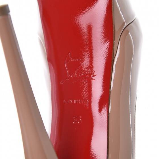 Christian Louboutin Patent Lady Peep 150 Pumps 36 Nude 7 of 9