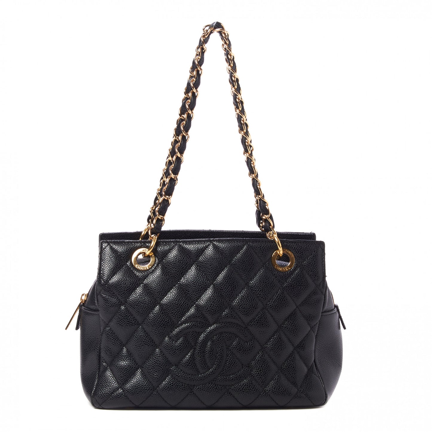 Caviar Quilted Petit Timeless Tote PTT Black