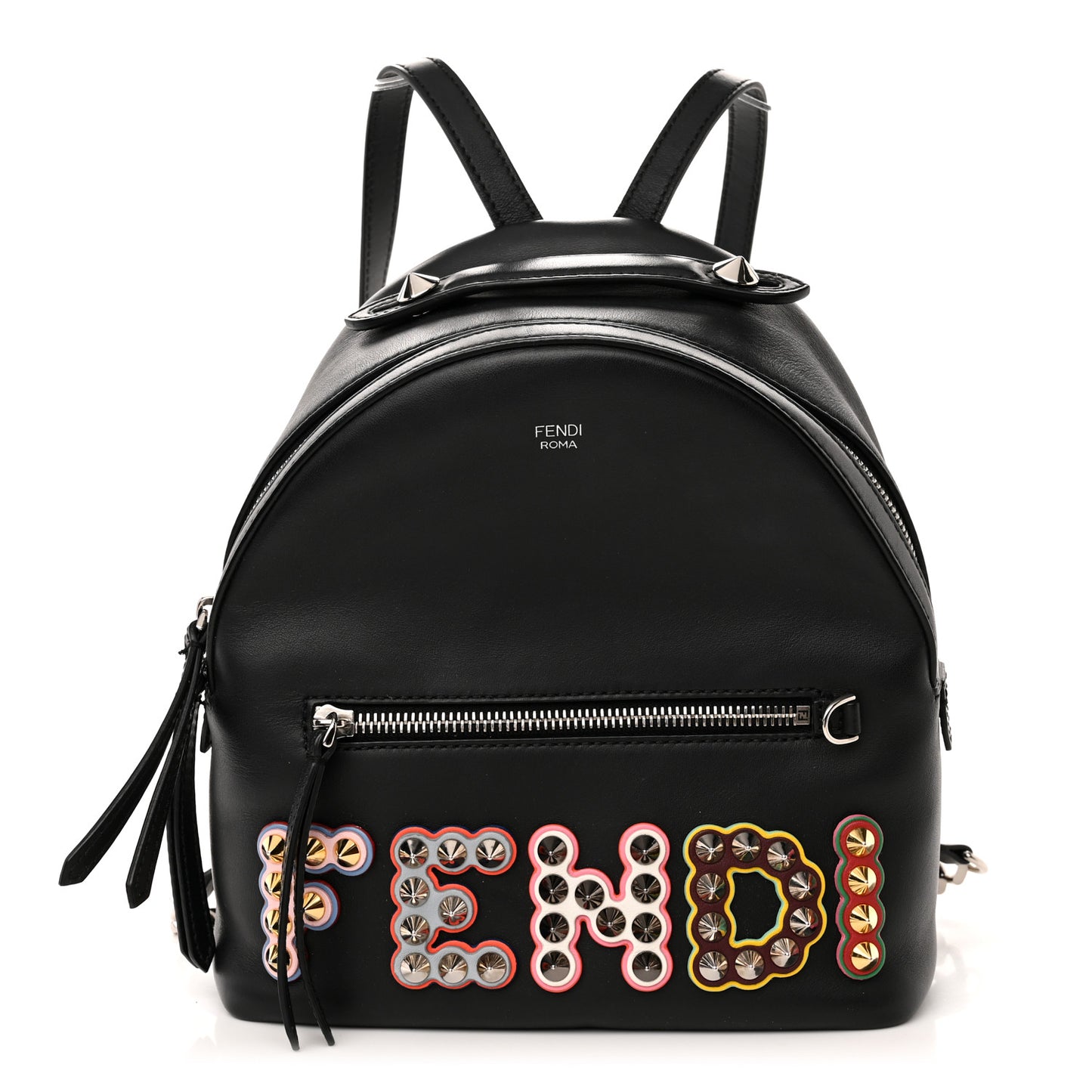 Vitello Century Fun Fair Metal Studded Mini Backpack Black Multicolor