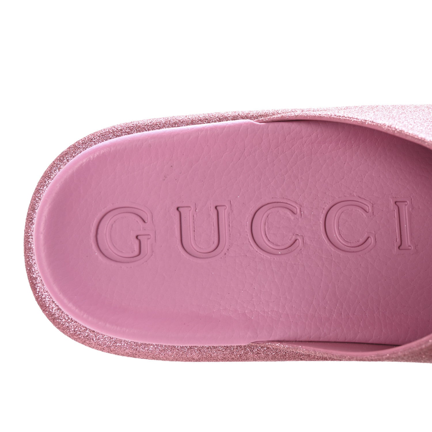Gucci Glitter Rubber Womens Interlocking G Platform 42mm Slide Sandals 37 Rose 8 of 10