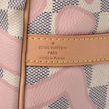 Louis Vuitton Damier Azur Tahitienne Speedy Bandouliere 30 Rose Ballerine 7 of 11