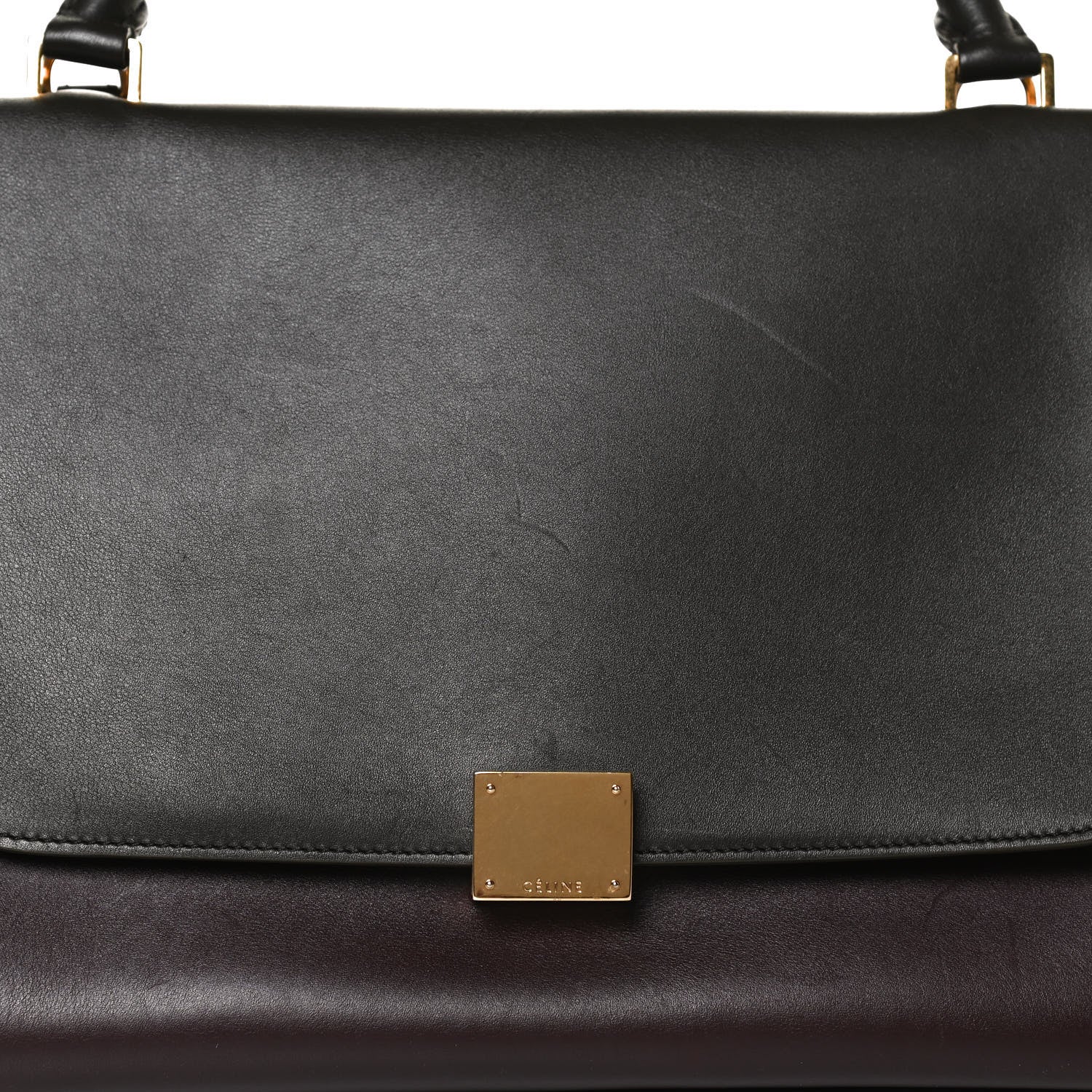 Celine Smooth Calfskin Suede Medium Tri-Color Trapeze Dark Grey 7 of 13