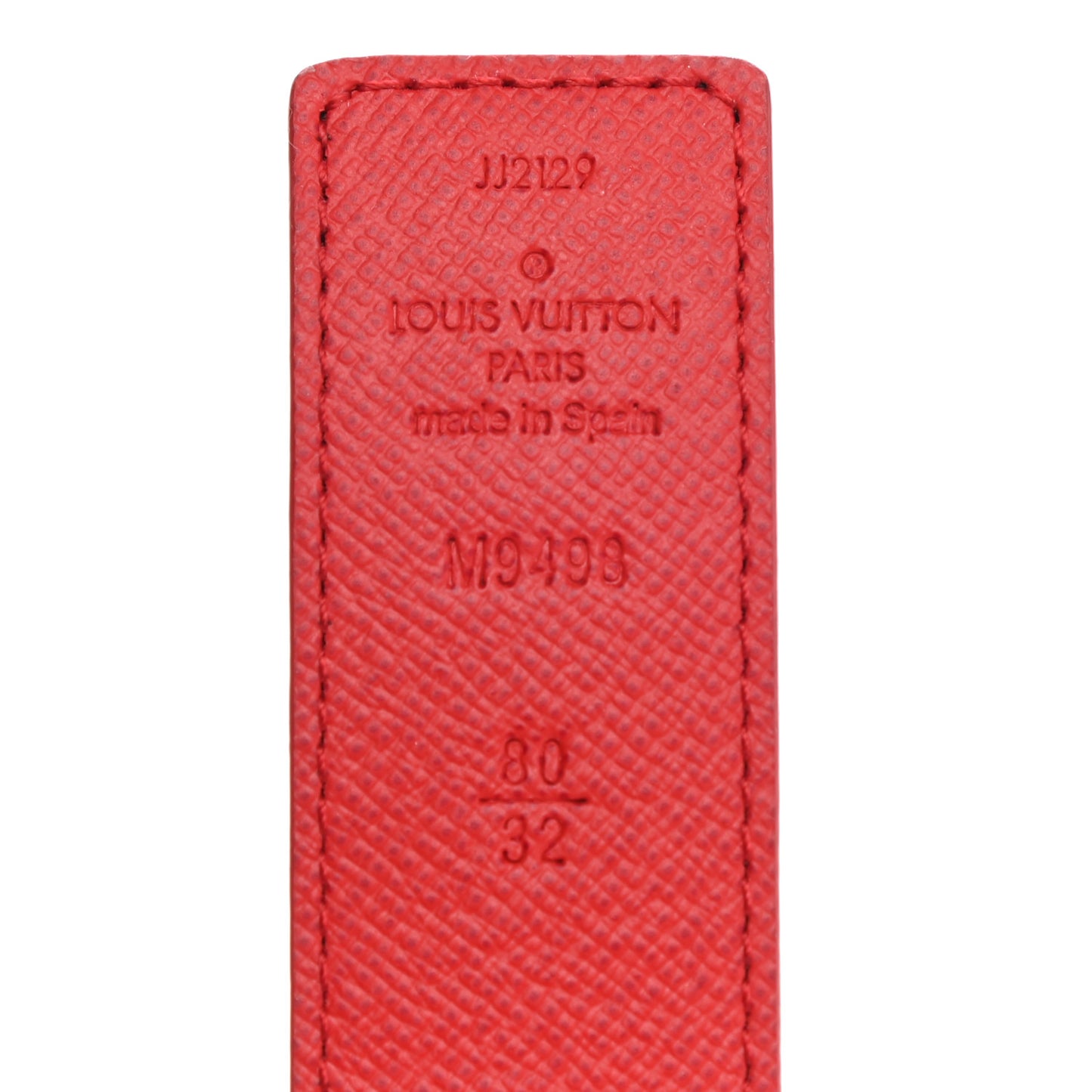 Monogram 30mm LV Initiales Reversible Belt 80 32 Coquelicot