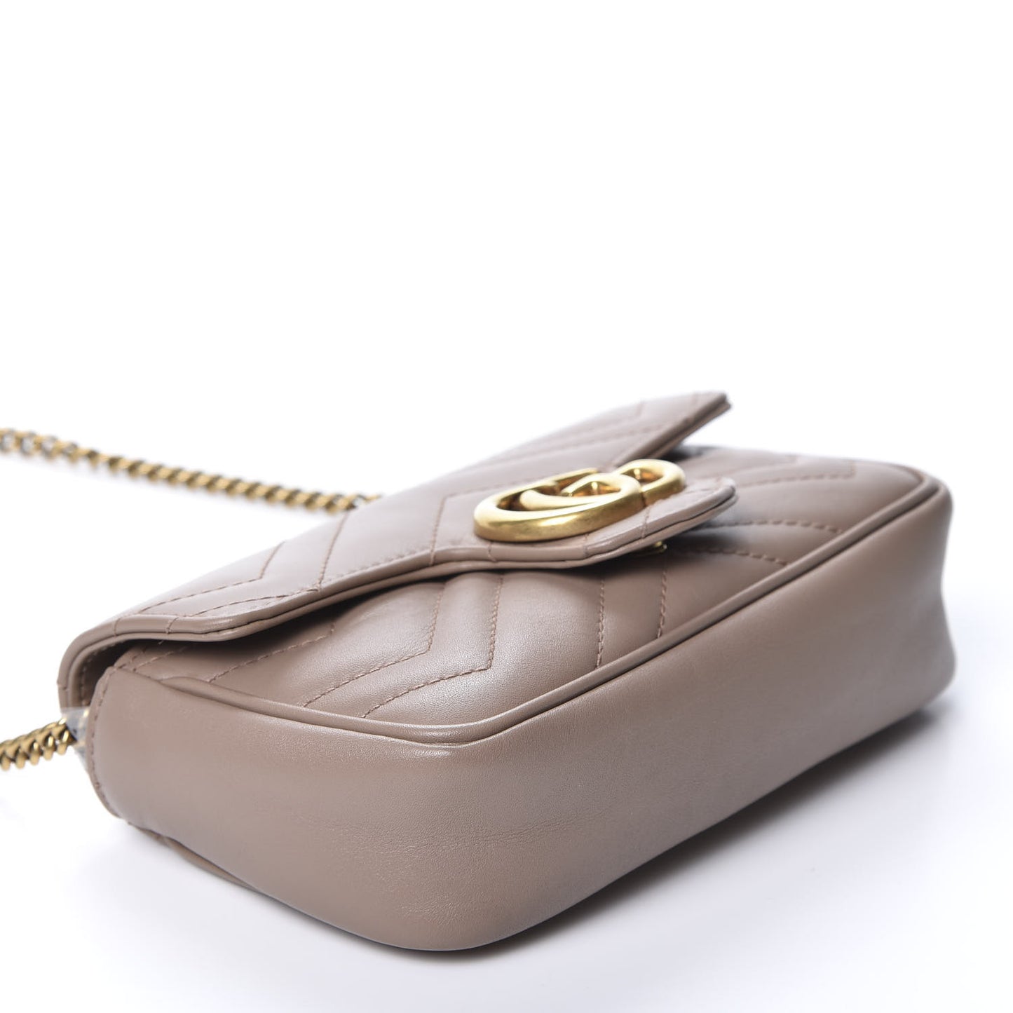 Calfskin Matelasse Super Mini GG Marmont Shoulder Bag Porcelain Rose