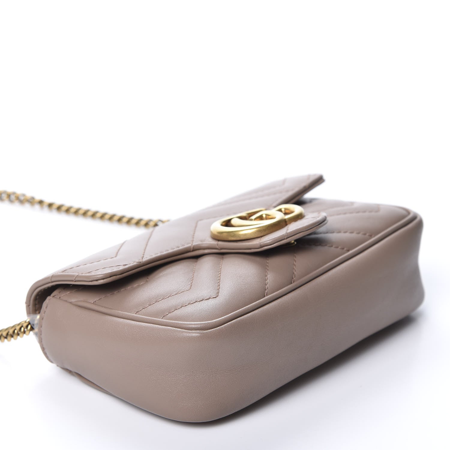 Gucci Calfskin Matelasse Super Mini GG Marmont Shoulder Bag Porcelain Rose 3 of 11