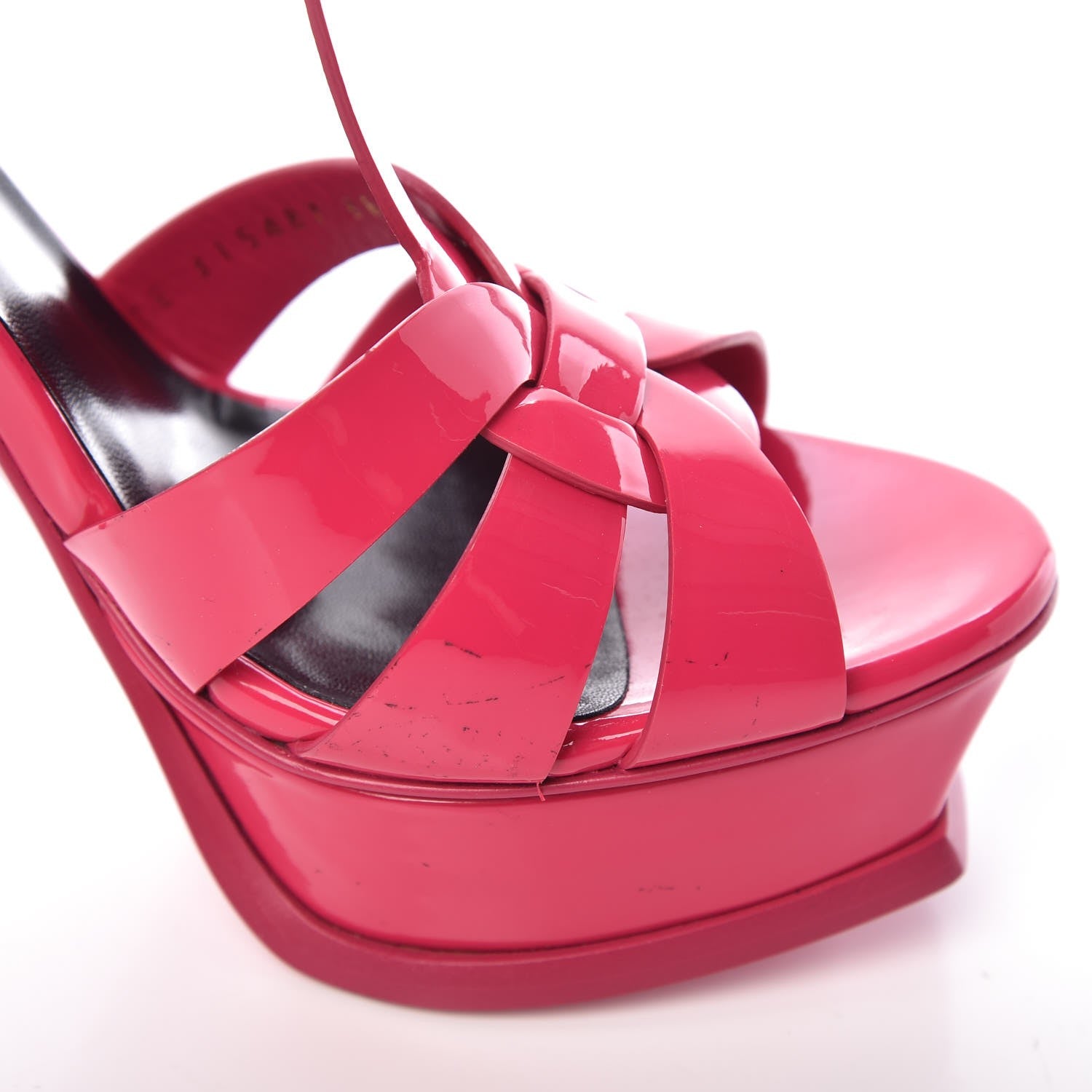 Saint Laurent Patent Tribute 105 Platform Sandals 36.5 Bubblegum 15 of 17