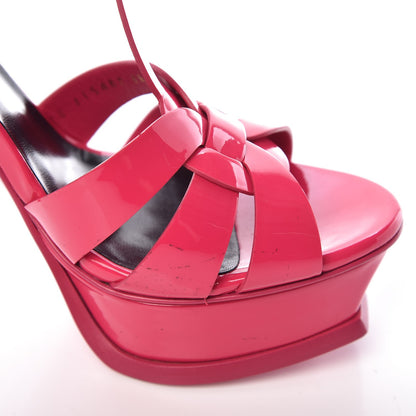 Saint Laurent Patent Tribute 105 Platform Sandals 36.5 Bubblegum 15 of 17