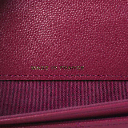 Chanel Caviar Quilted Flap Card Holder Wallet Dark Pink 7 of 11