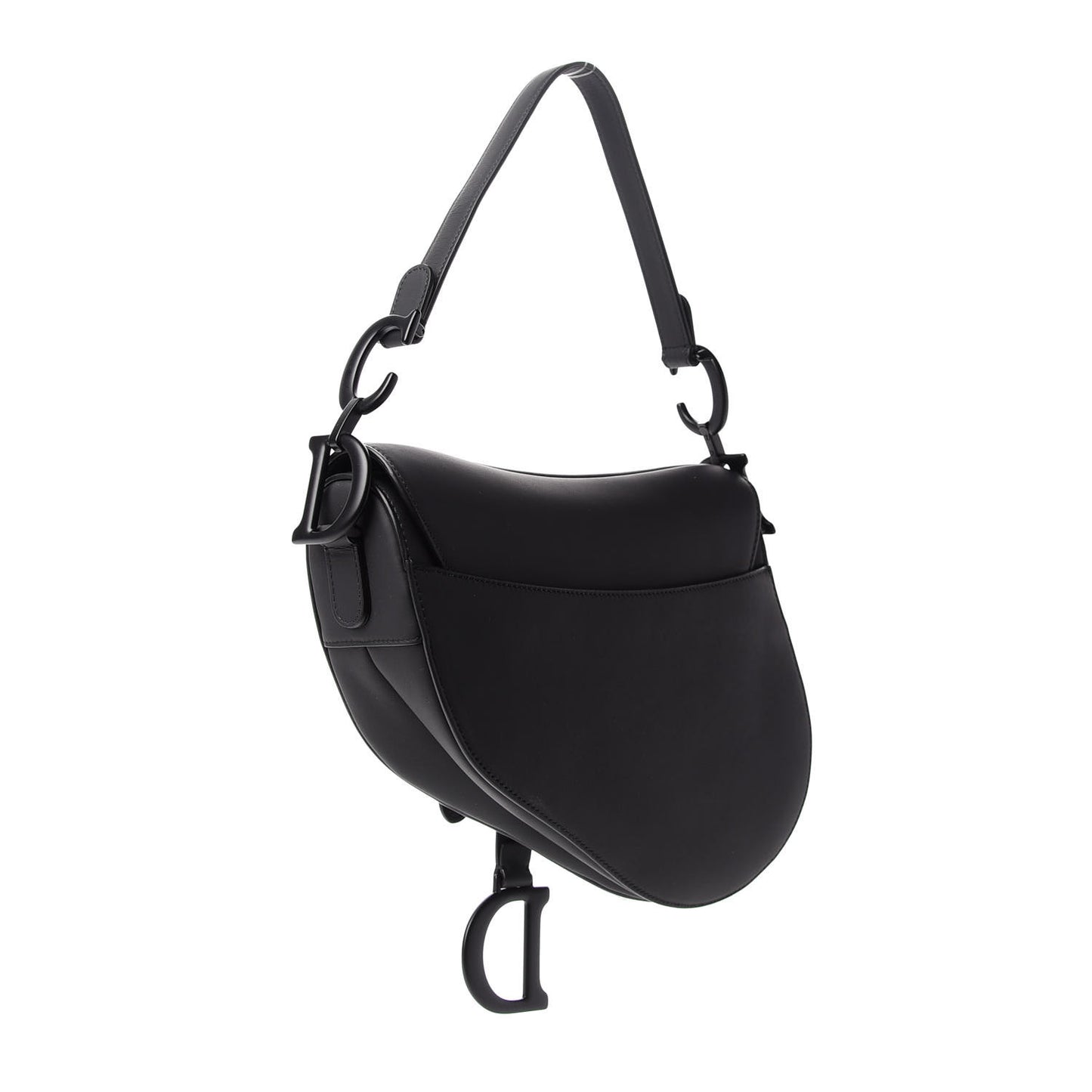 Ultra Matte Calfskin Saddle Bag Black