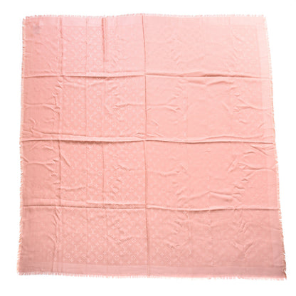Louis Vuitton Silk Wool Monogram Denim Shawl Rose 1 of 4