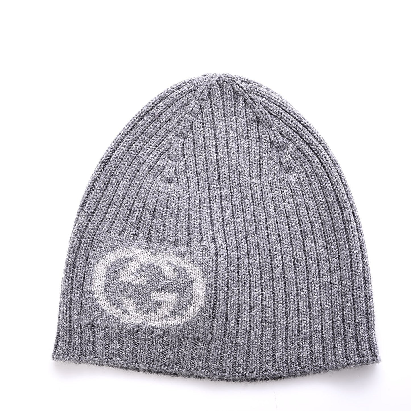 Wool Tricot Interlocking G Sirio Beanie Hat Grey