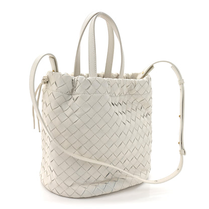 Bottega Veneta Calfskin Intrecciato Small Castello Bucket Bag White 3 of 10