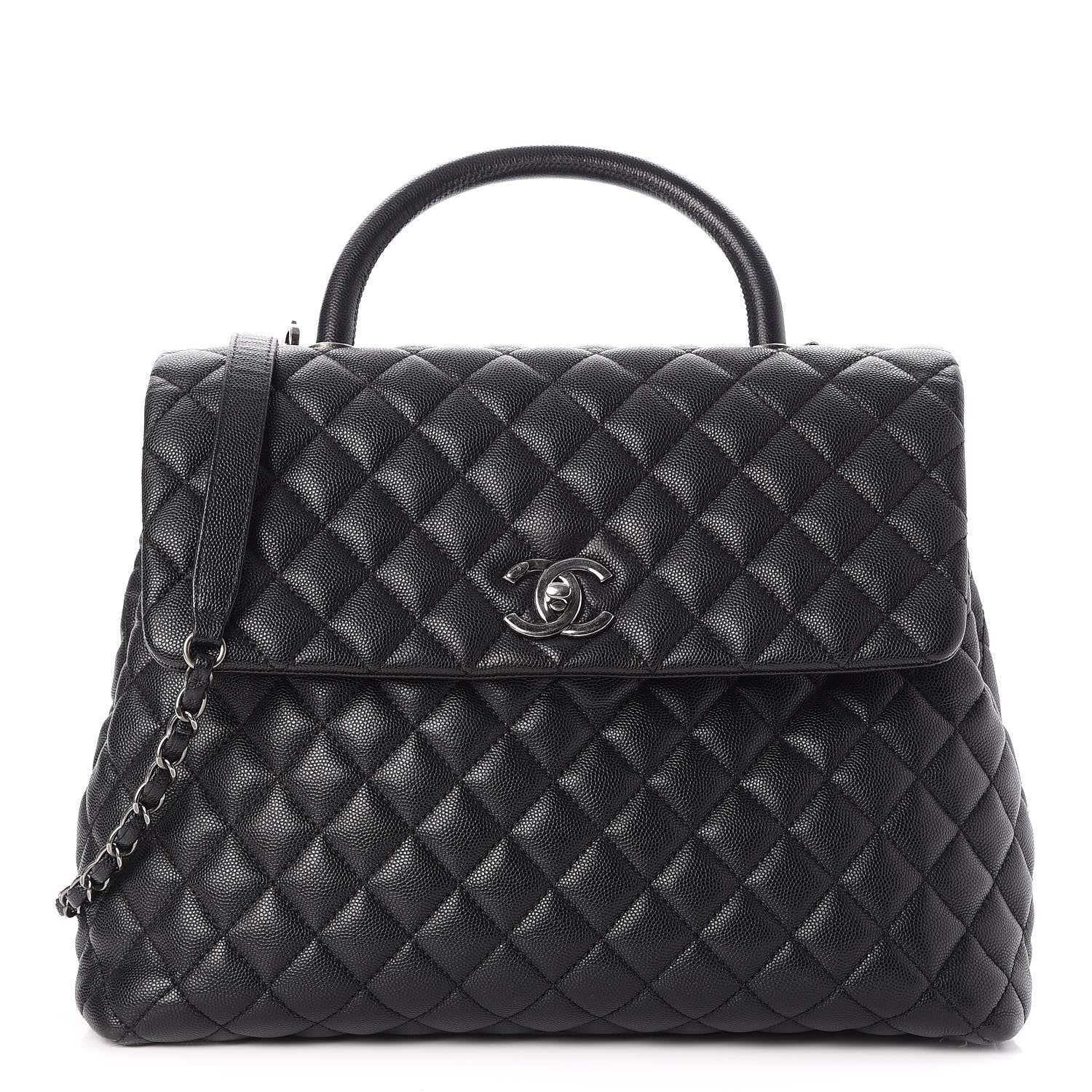 Chanel Caviar Quilted Large Coco Handle Flap Black 1 of 7