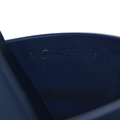 Chanel Rubber CC Flat Slide Sandals 36 Navy Gold 8 of 9