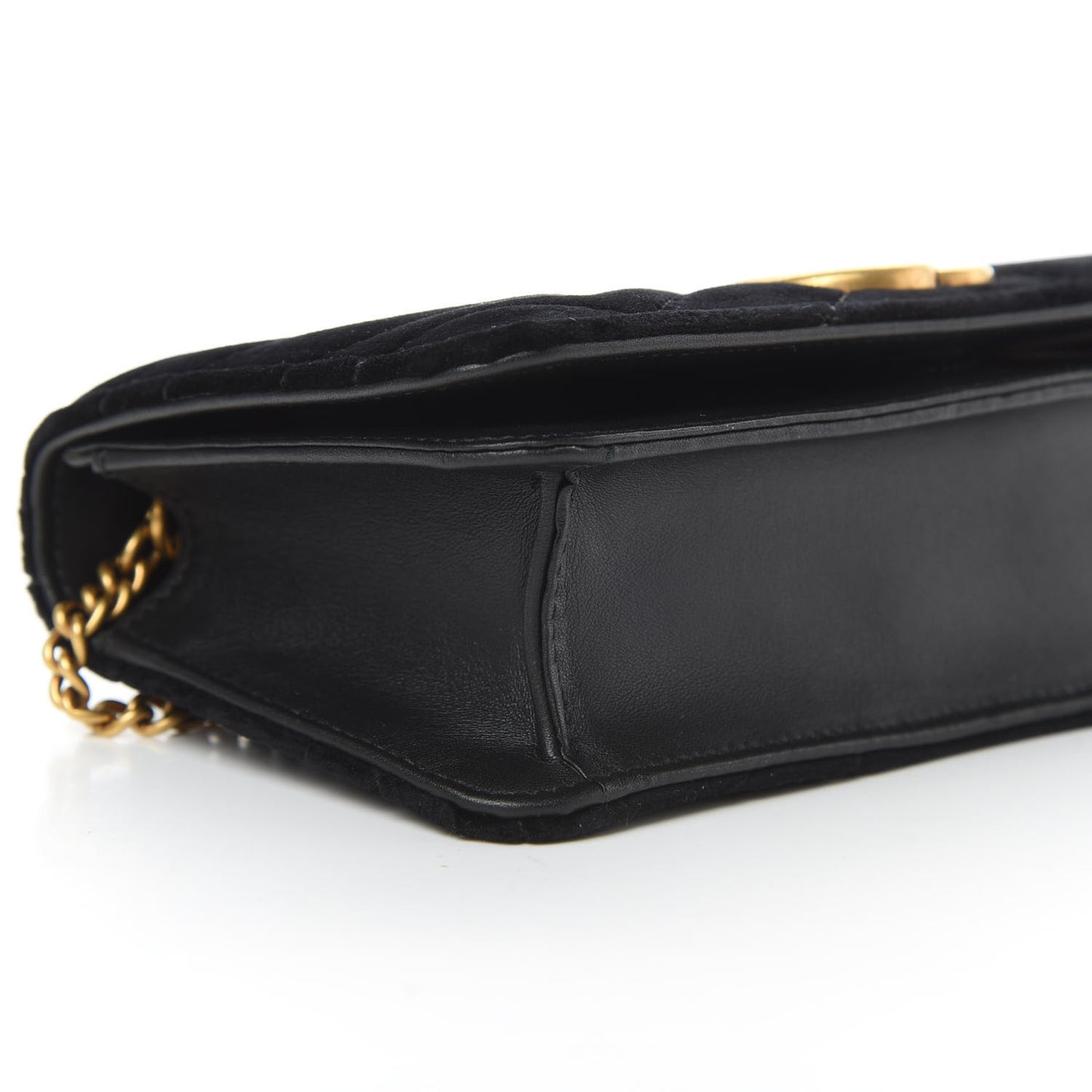 Velvet Matelasse GG Marmont Mini Bag Black