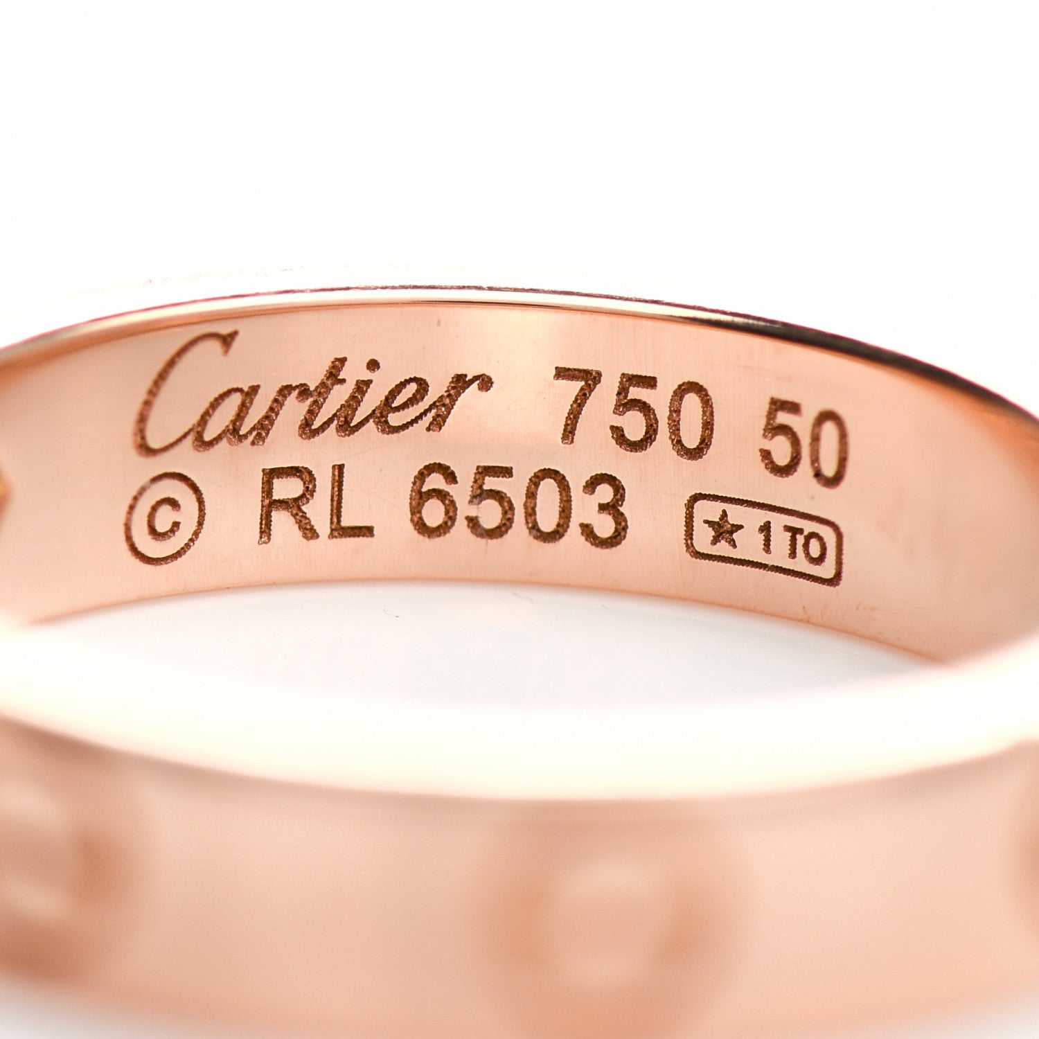 Cartier 18K Pink Gold Diamond 4mm LOVE Wedding Band Ring 50 5.25 4 of 5