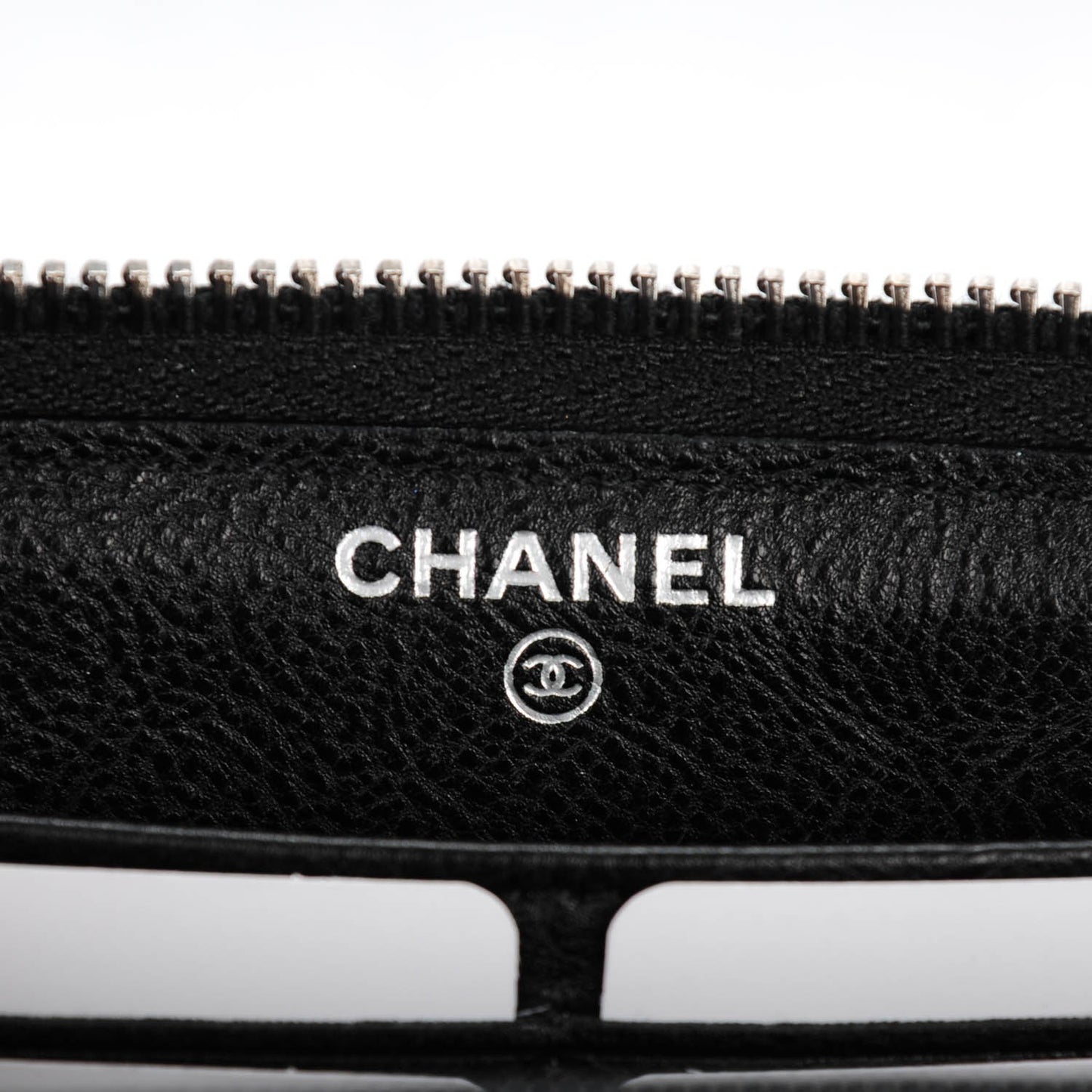 Grained Calfskin Quilted Boy Chain Large Gusset Zip Around Wallet Black
