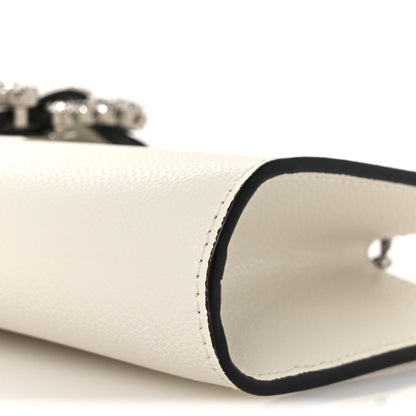 Jimmy Choo Calfskin Crystal Cheri Clutch White 9 of 10