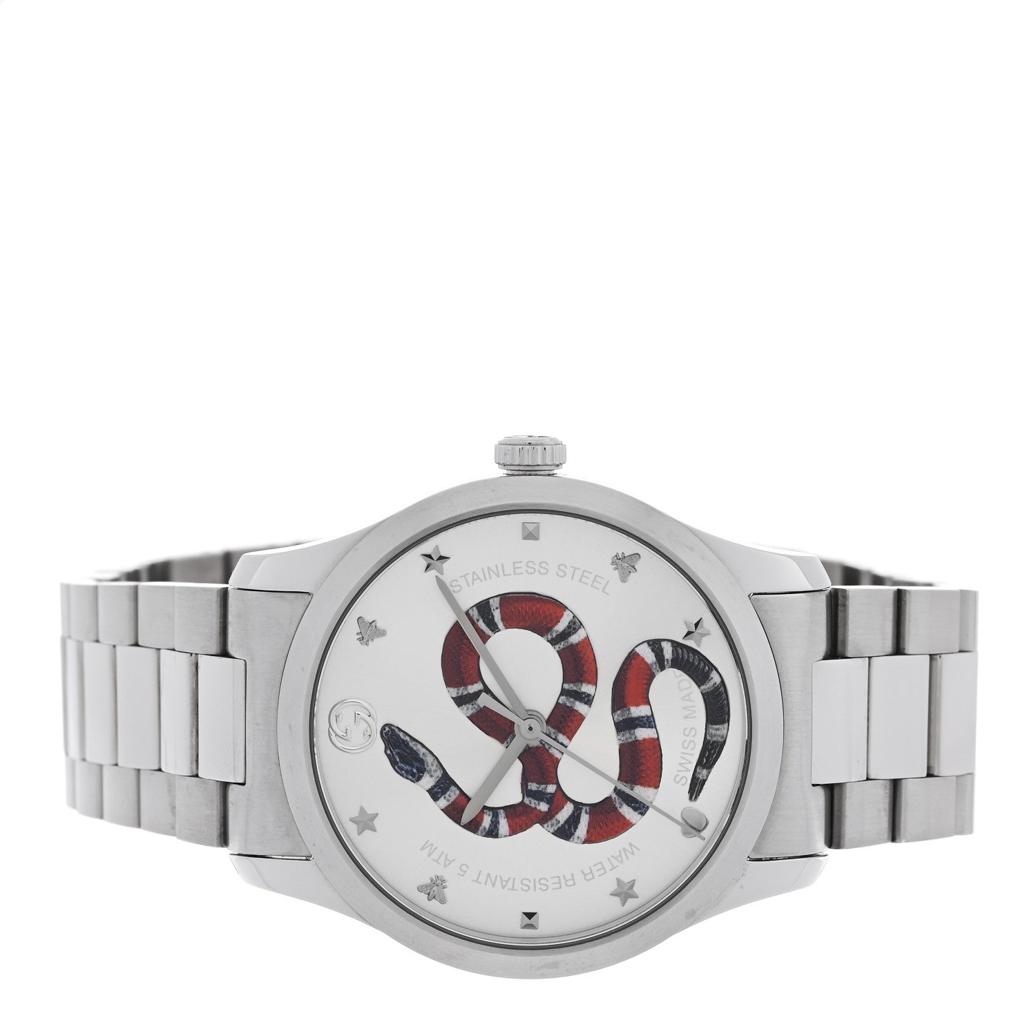 Gucci Stainless Steel 38mm G-Timeless Snake Quartz Watch 2 of 5