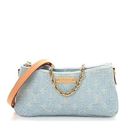 Louis Vuitton Monogram Denim Liv Pochette Sky Blue 1 of 11