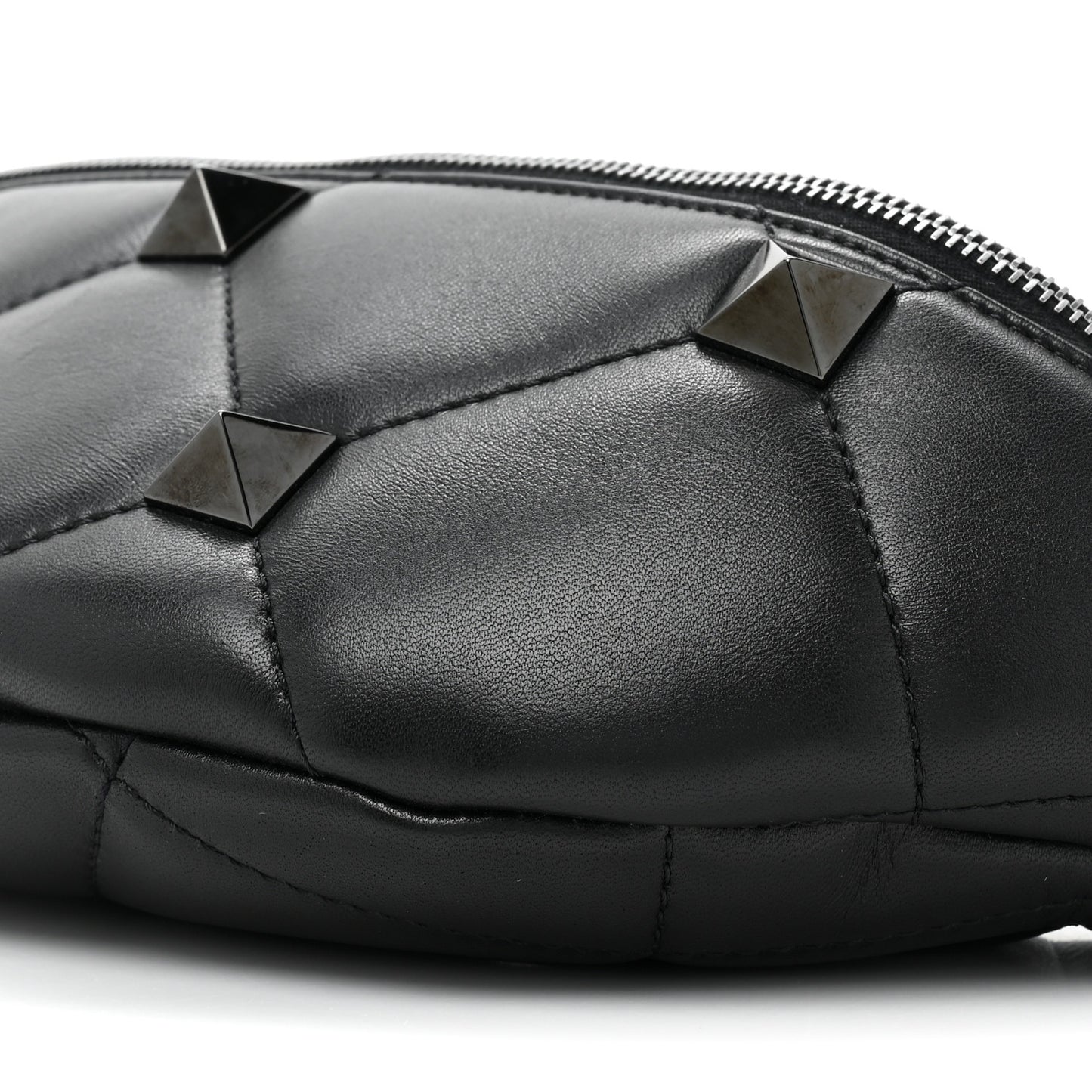 Nappa Monochrome Roman Stud Belt Bag Black