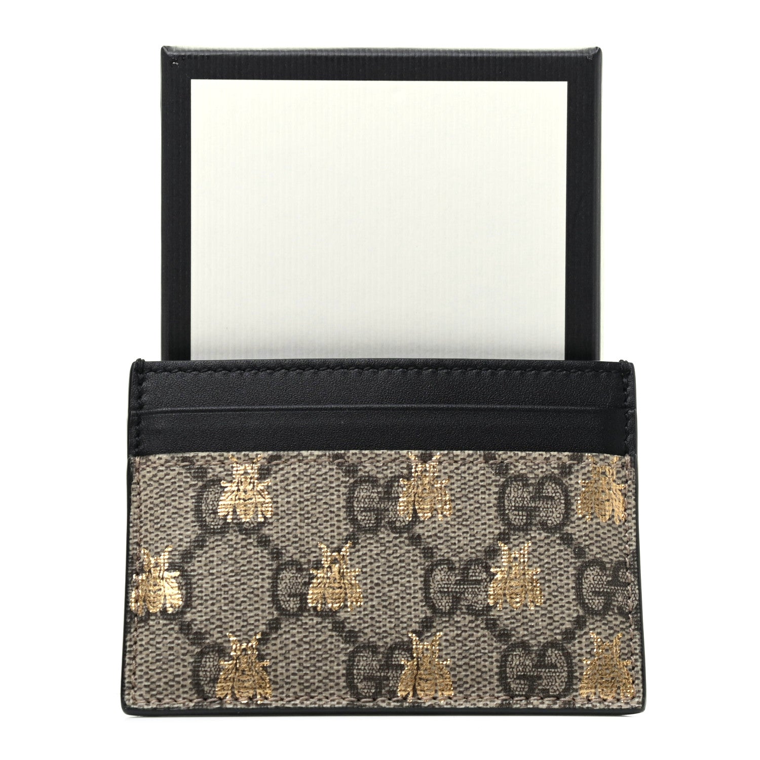 Gucci GG Supreme Monogram Bees Card Holder Black 7 of 7