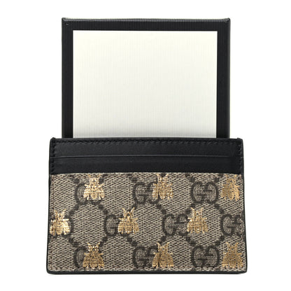 Gucci GG Supreme Monogram Bees Card Holder Black 7 of 7