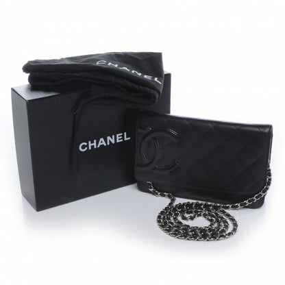 Chanel Calfskin Quilted Cambon Wallet On Chain WOC Black 5 of 9