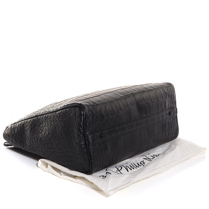 3.1 Phillip Lim 3.1 Crocodile Embossed Large Ryder Satchel Black 4 of 10