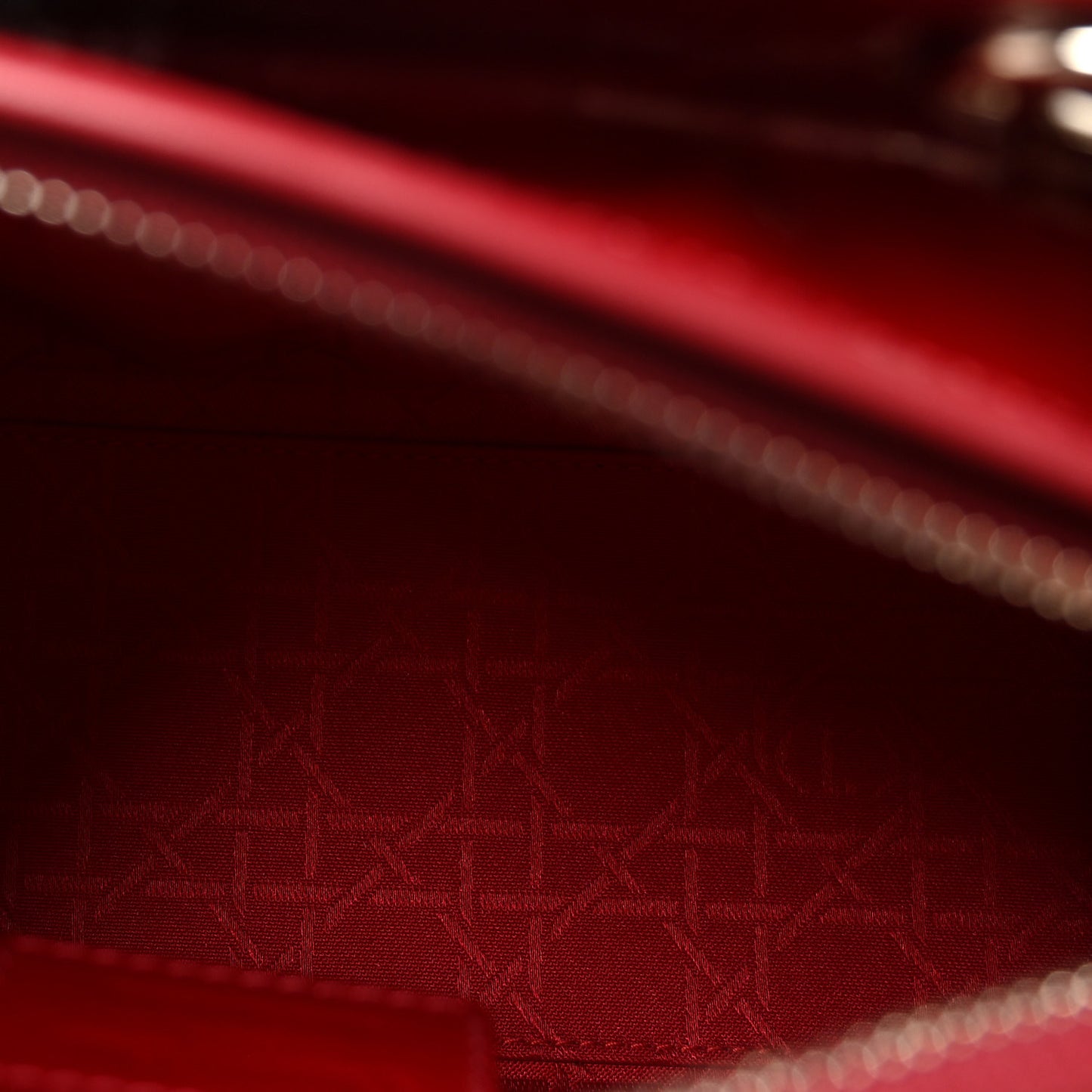 Patent Cannage Medium Lady Dior Red