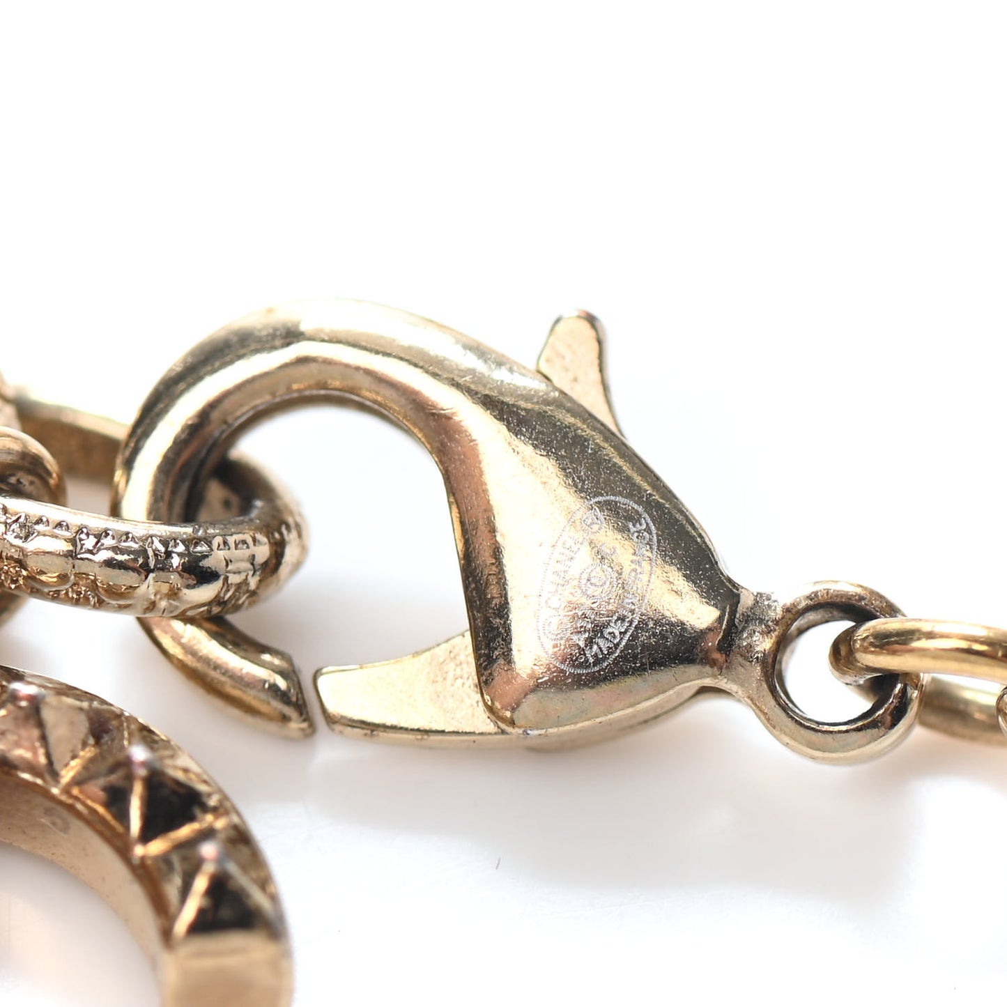 Crystal Chain Baguette Logo Star Bracelet Gold