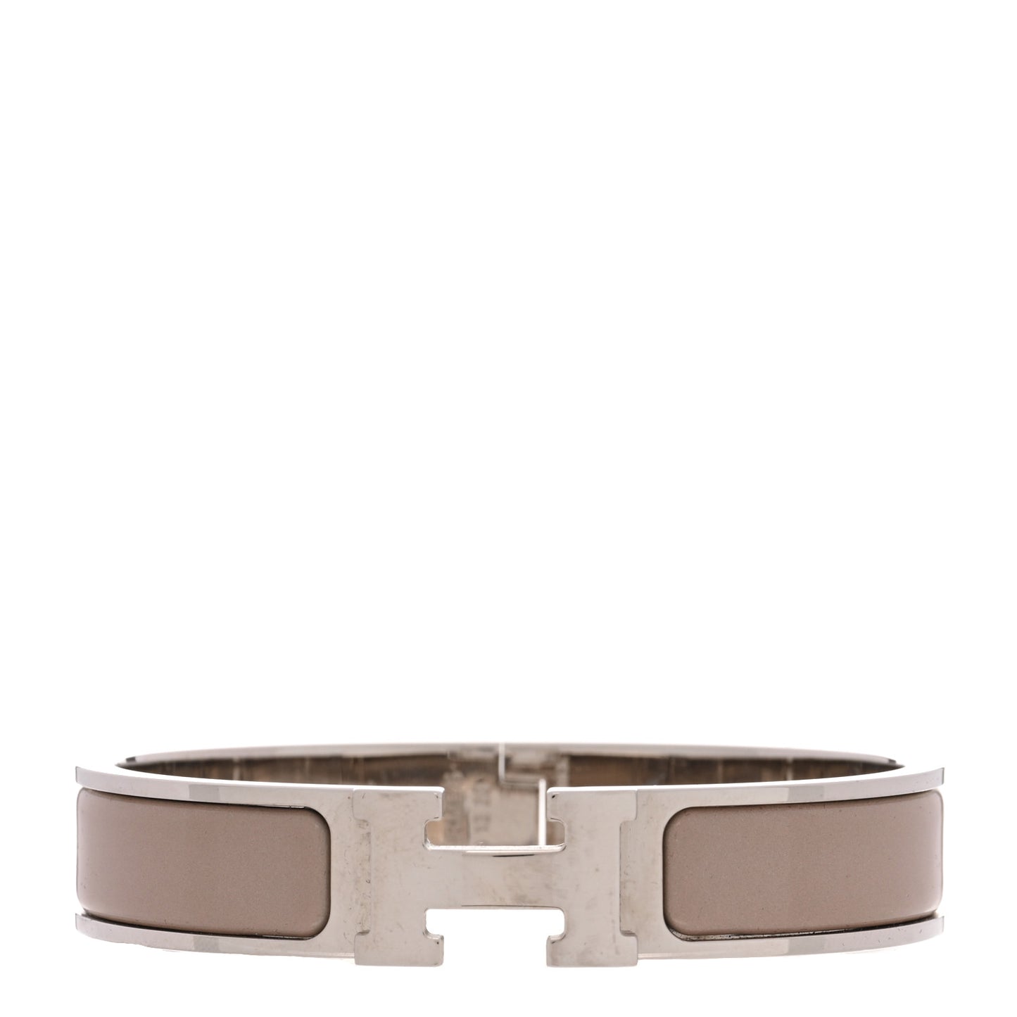 Enamel Narrow Clic Clac H Bracelet PM Marron Glace