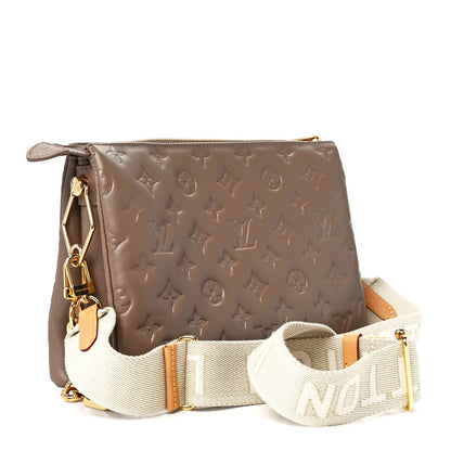 Louis Vuitton Lambskin Embossed Monogram Coussin PM Taupe 3 of 10