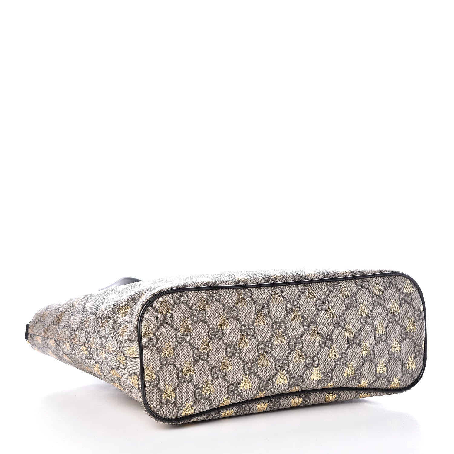 Gucci Soft GG Supreme Monogram Bees Small Crossbody Tote Beige Oro Black 4 of 9