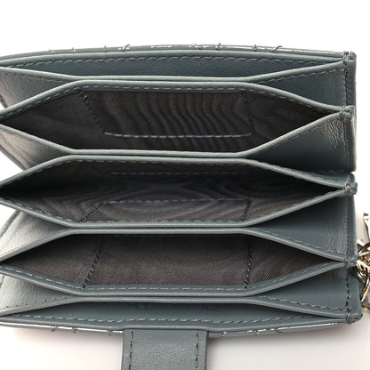 Christian Dior Patent Cannage Lady Dior 5 Gusset Card Holder Grey Stone 5 of 9