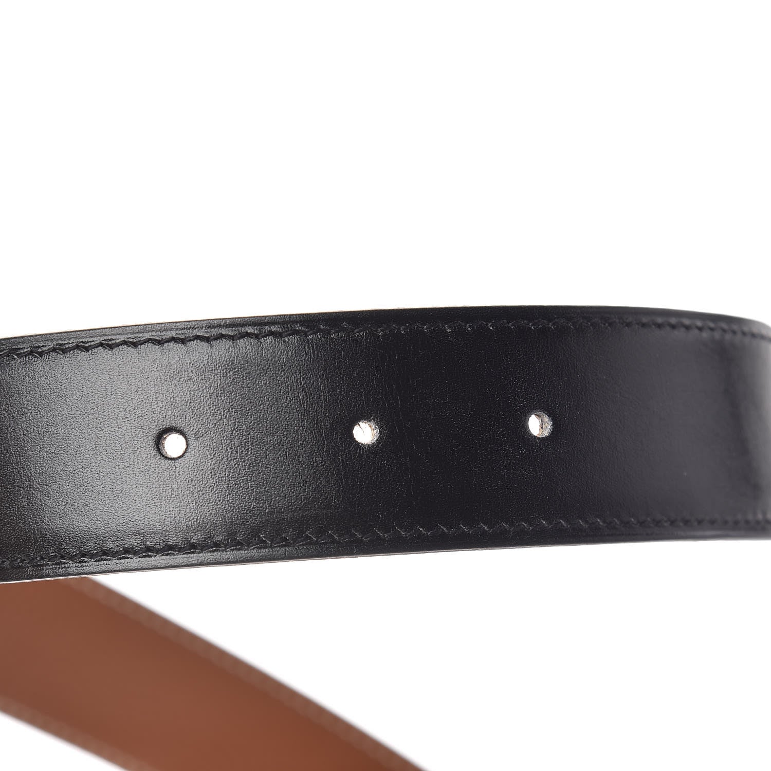 Hermes Box Togo Strie 32mm H Belt 105 Black Gold 6 of 7
