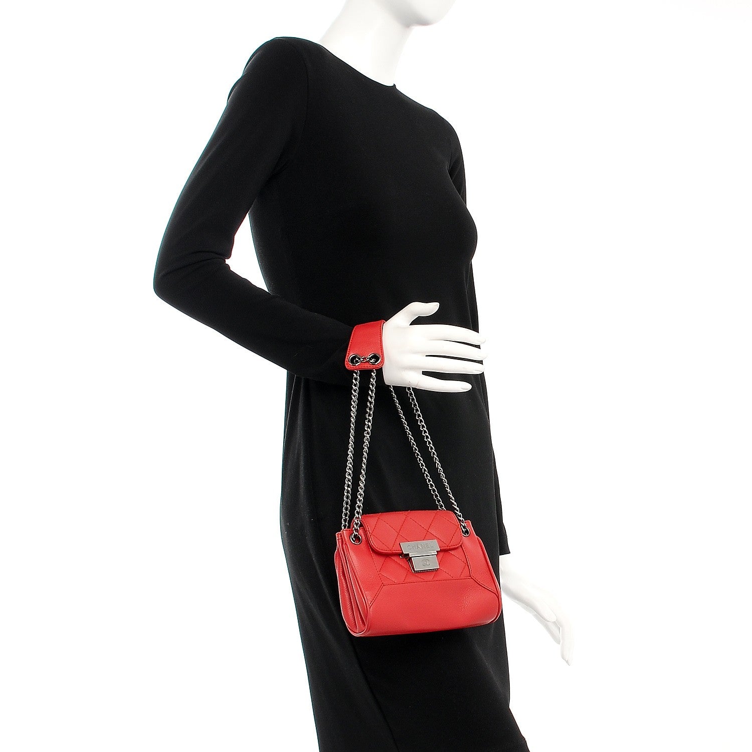 Chanel Caviar Small Accordion Flap Red 2 of 7