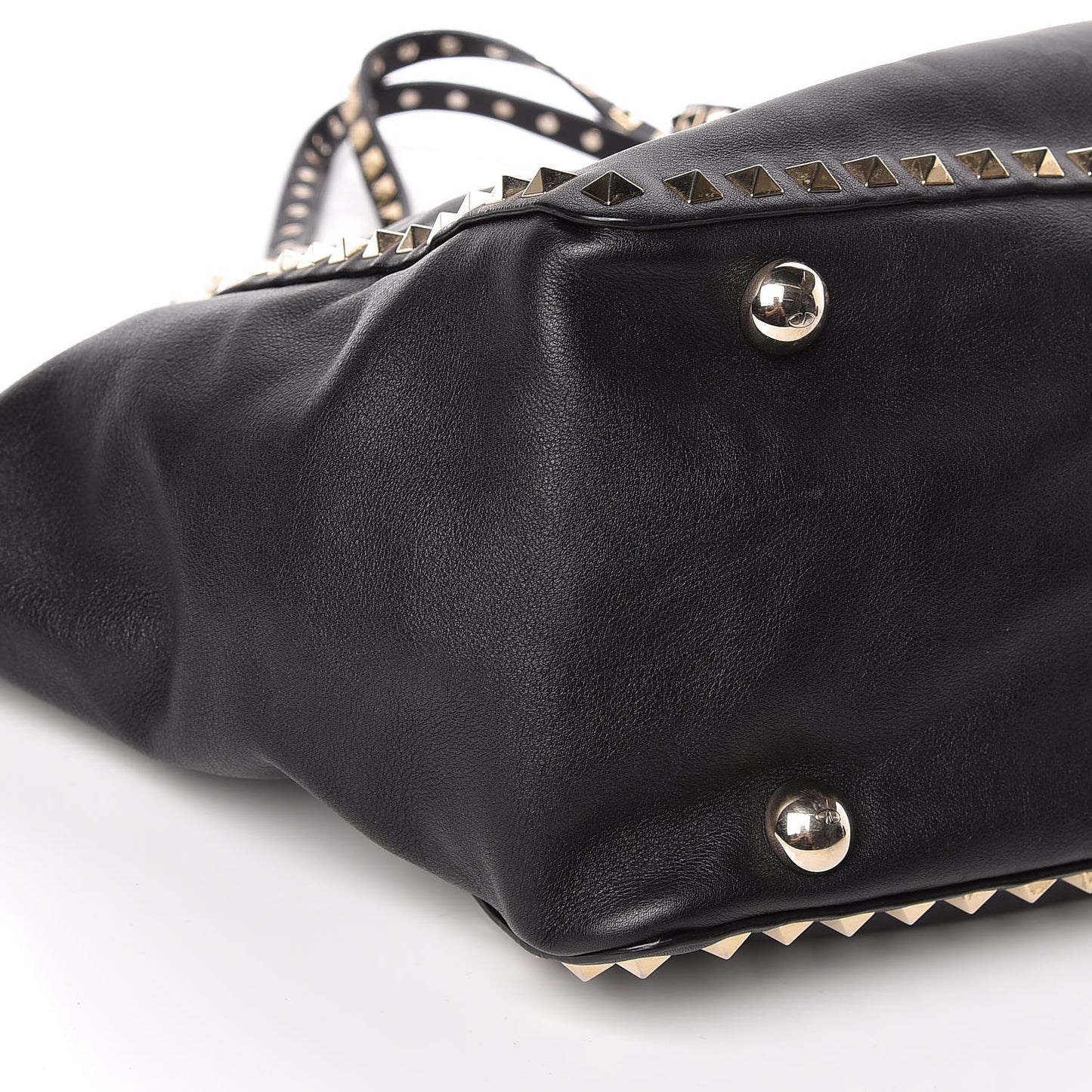 Vitello Medium Rockstud Tote Black