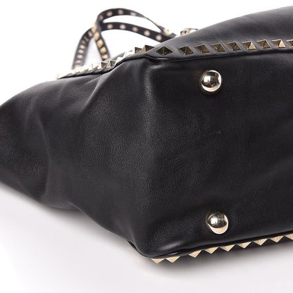 Valentino Garavani Vitello Medium Rockstud Tote Black 9 of 10