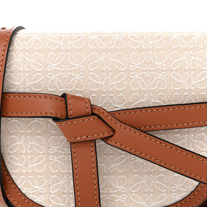 Loewe Calfskin Canvas Anagram Mini Gate Dual Bag Ecru Tan 8 of 10