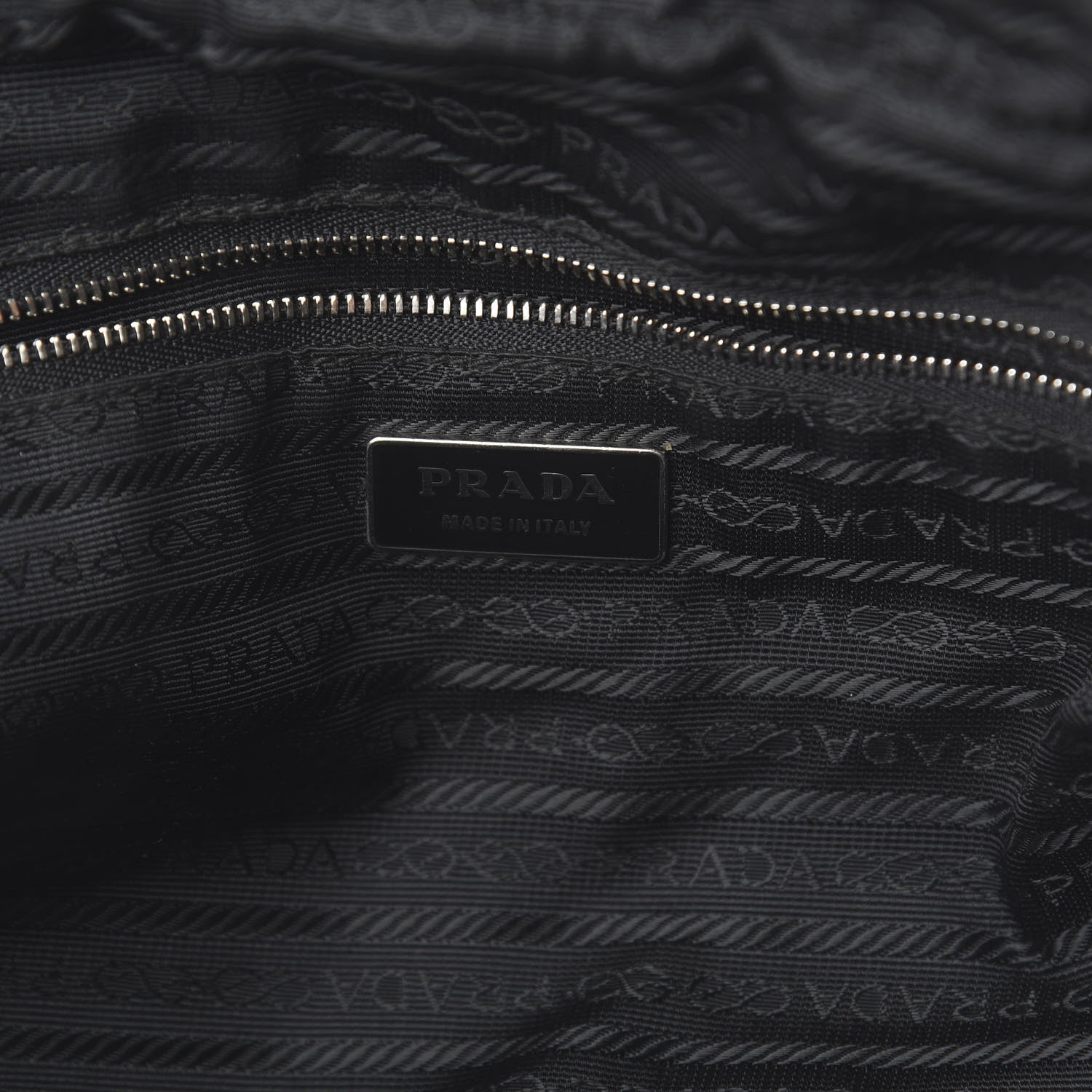 Prada Tessuto Nylon Calfskin Tote Black 7 of 8