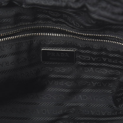 Prada Tessuto Nylon Calfskin Tote Black 7 of 8