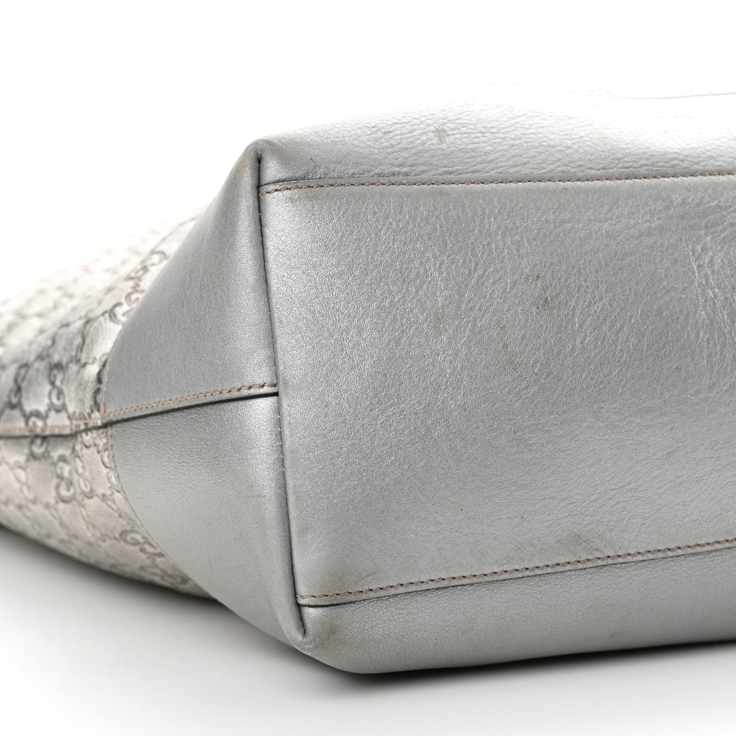 Guccissima Large Tote Silver