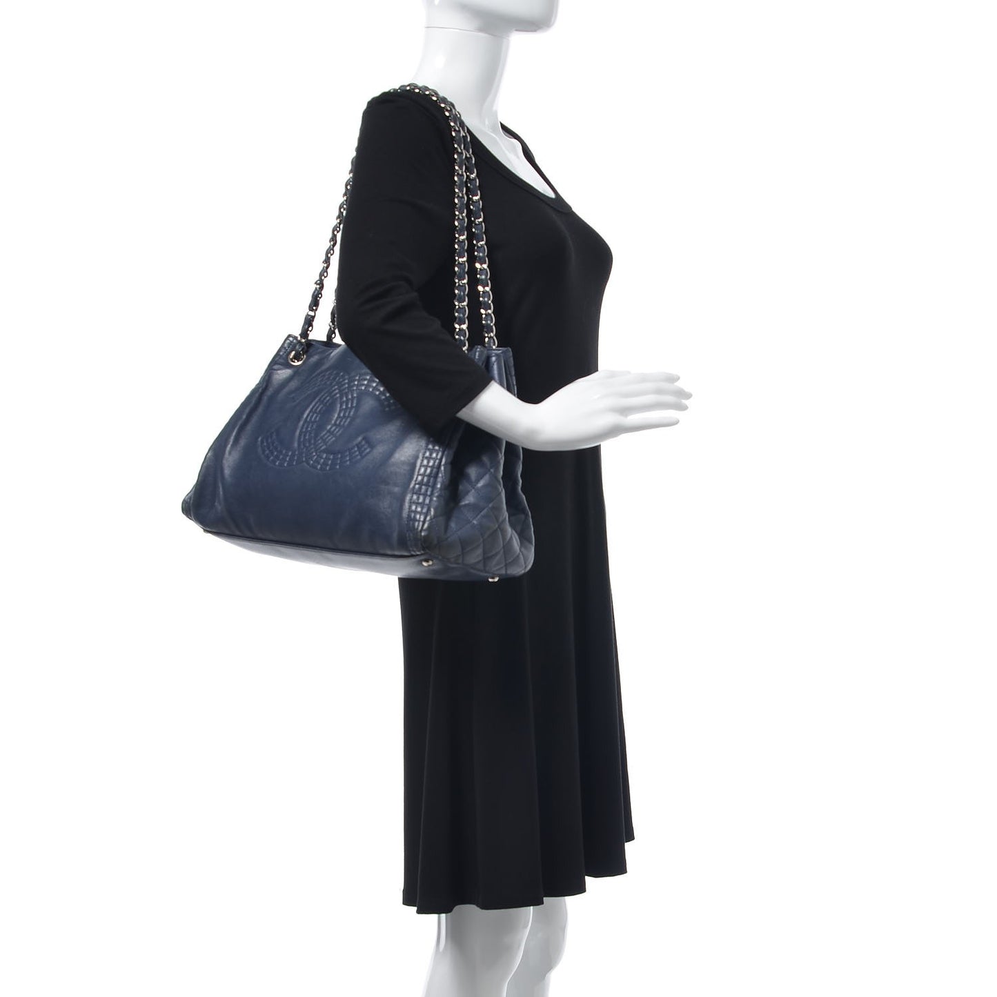 Calfskin Coco Bengal Open Accordion Tote Blue