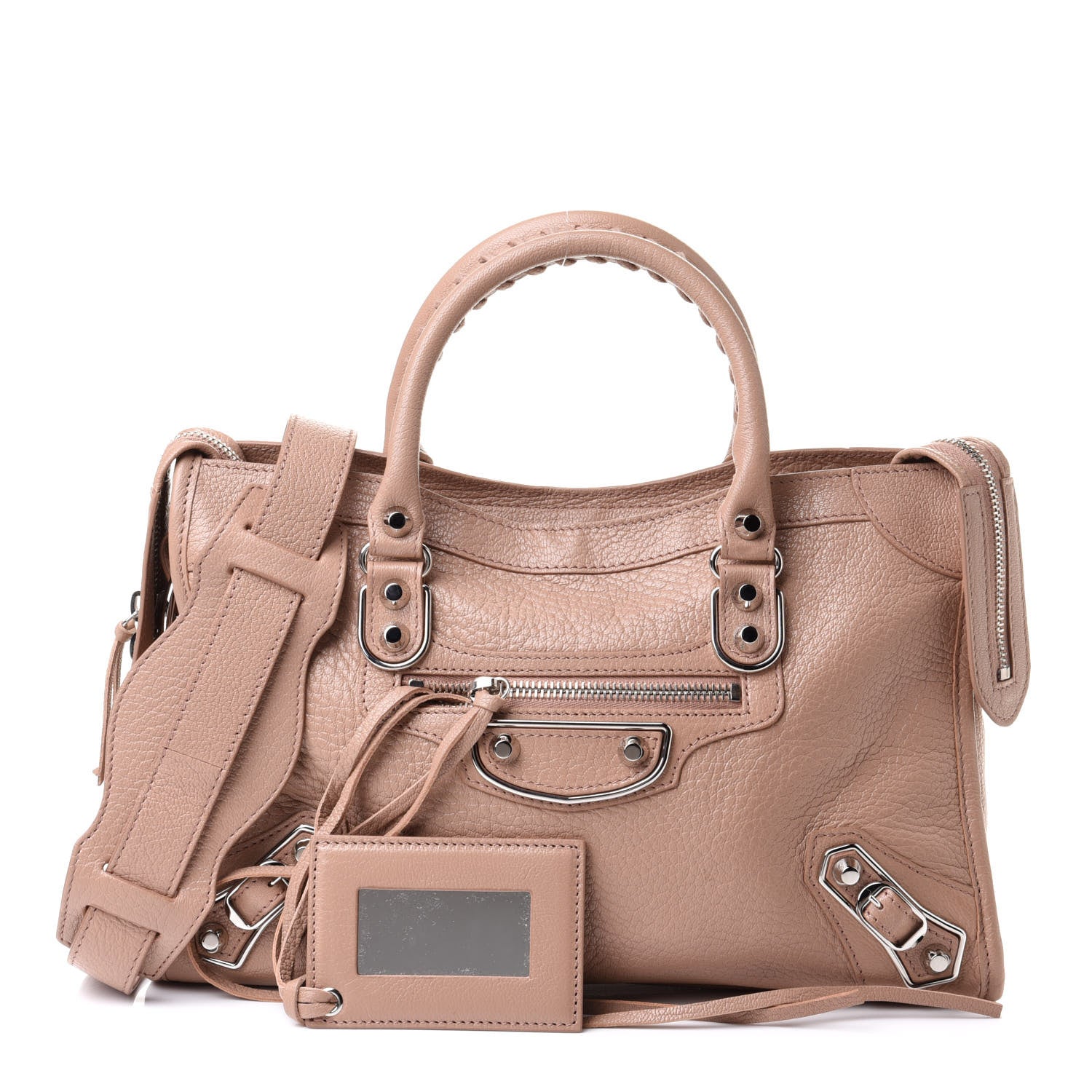 Balenciaga Shiny Goatskin Silver Metallic Edge Hardware S City Rose Des Sables 1 of 9