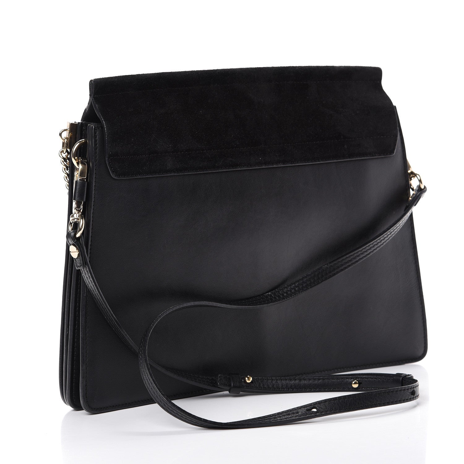 Chloe Suede Calfskin Medium Faye Shoulder Bag Black 2 of 14