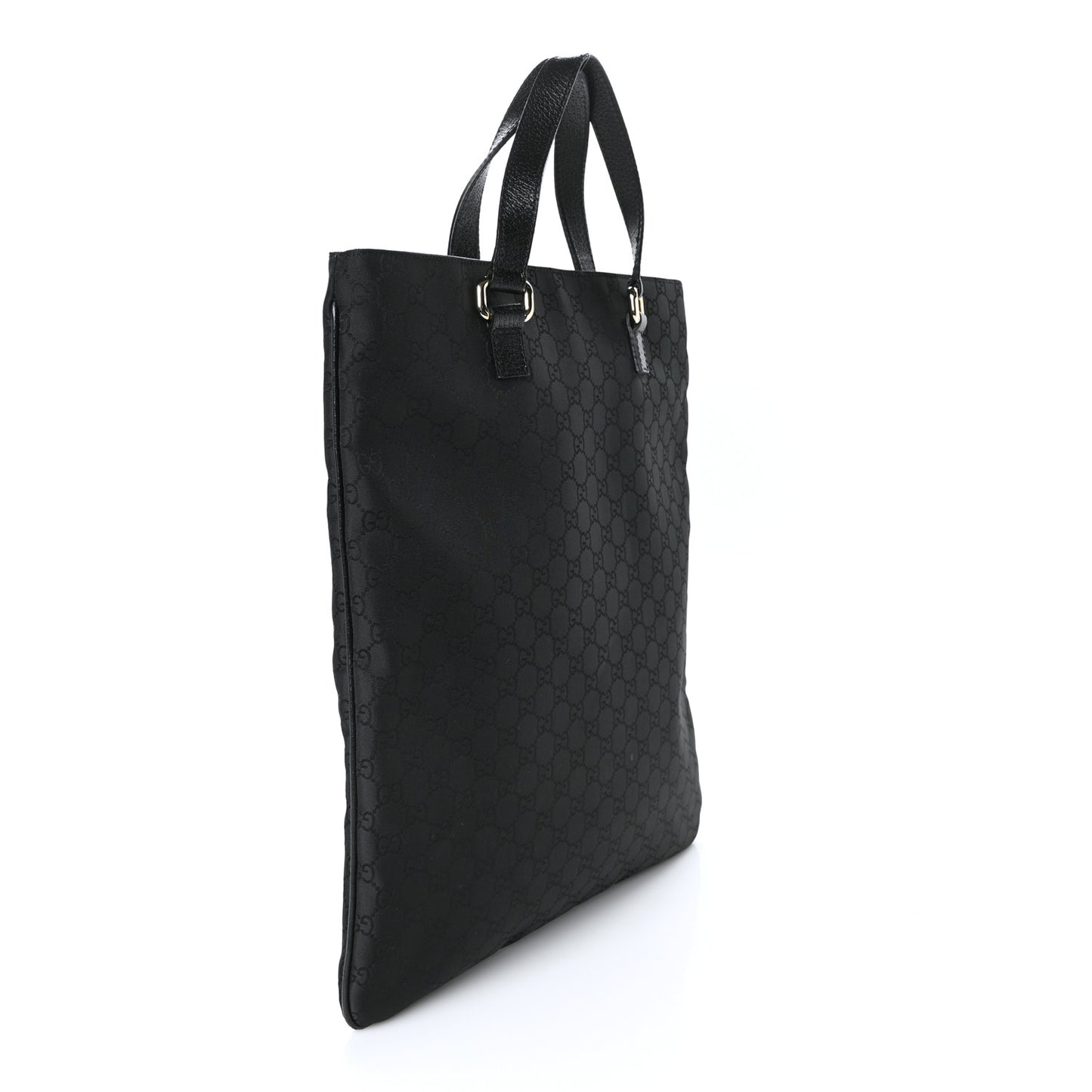Calfskin Canvas Monogram Flat Vertical Tote Black