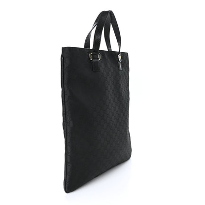 Gucci Calfskin Canvas Monogram Flat Vertical Tote Black 3 of 10