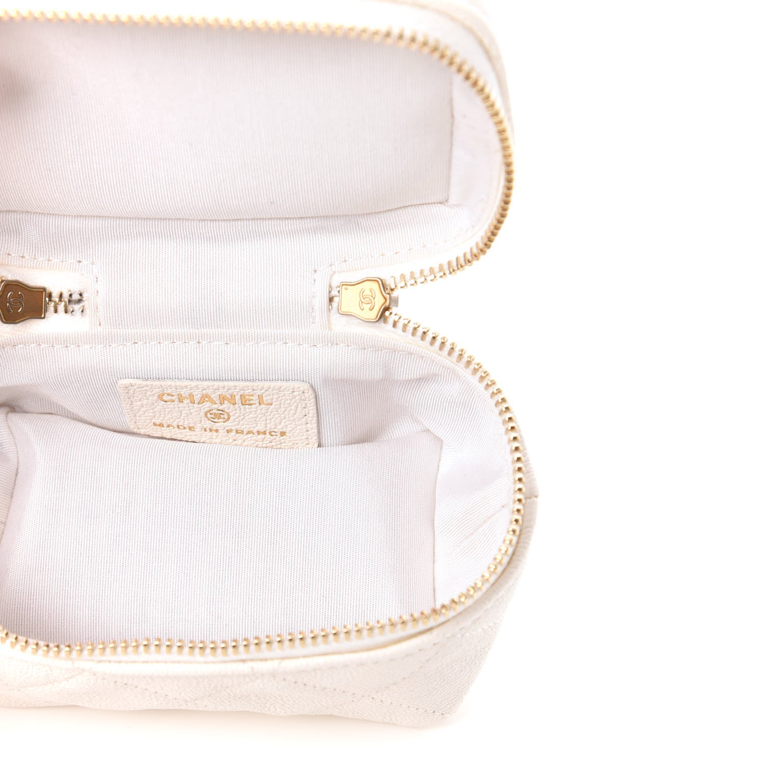 Chanel Caviar Quilted Mini Top Handle Vanity With Chain White 5 of 11
