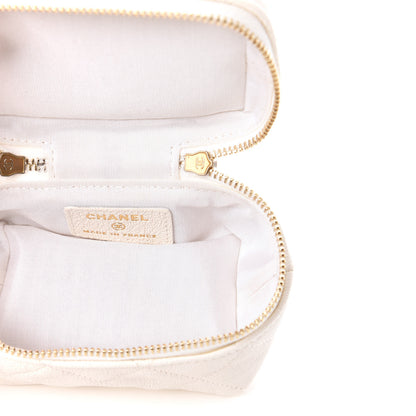 Chanel Caviar Quilted Mini Top Handle Vanity With Chain White 5 of 11